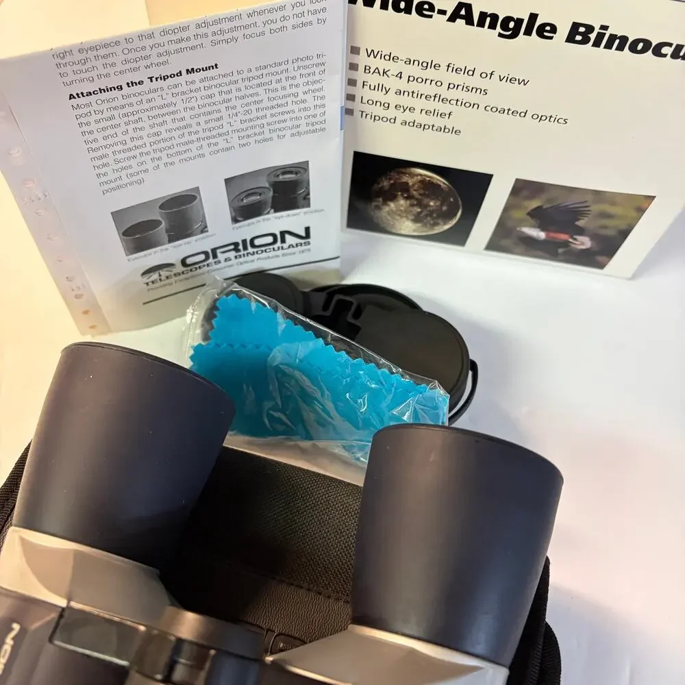 Vintage 1998 Orion Outsider 10x50 Wide‑Angle Binoculars Black Silver Complete